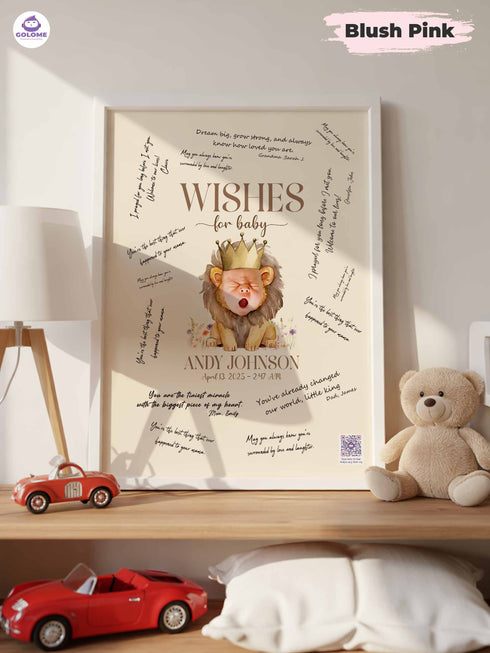 Christian Baby Poster Bundle – Lion Theme – Scripture, Affirmations & Wishes for Baby – Custom Keepsake